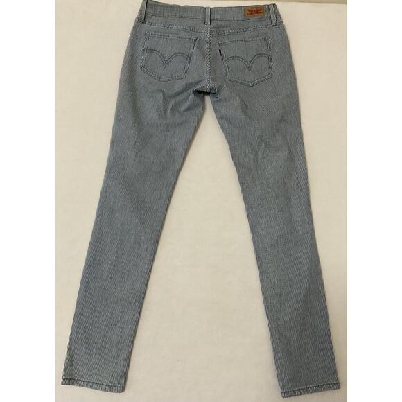 Levis 524 Jeans Women’s Railroad Strip Superlow Skinny Low Rise Stretch 28x32 - Picture 3 of 8